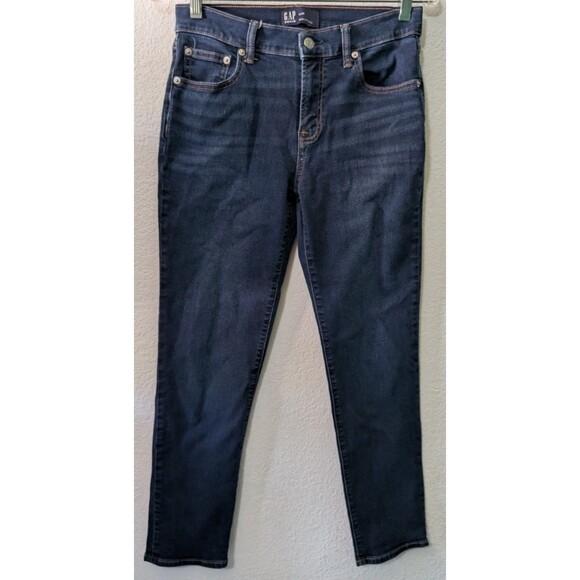 Gap Denim Girlfriend Womens Size 0 (30x27) Low Rise Dark Indigo Wash Jeans (958) - Picture 1 of 3
